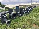 HUGE QUANTITY POLY PIPE & T SECTIONS,, ELBOWS, CURVES, EXTENSIONS, Y PIECES, ETC,, 160-580mm, (100 ASST, APPROX)