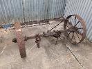 2 X Antique Stationary Engine Cart Wheels With Axle. International Harvester Co No Gst