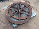 2 X Antique Stationary Engine Flywheels. International Harvester Co No Gst