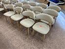 2 · 12 x CREAM VINYL CHAIRS, TIMBER FRAME,