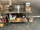 STAINLESS STEEL PREP BENCH WITH SPLASHBACK, 2 TIER, 1200 x 600 x 900mm