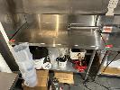 STAINLESS STEEL PREP BENCH WITH SPLASHBACK, 2 TIER, 1200 x 600 x 900mm
