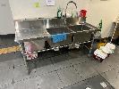 STAINLESS STEEL TWIN DEEP BOWL SINK, WITH SPRING TAP, 1800 x 600 x 900mm