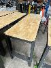 2 X Timber Top Benches, 1800 X 600 X 900mm, Black Metal Base
