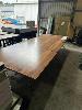 Substantial Boardroom Table. Red-Brown Polished Woodgrain Laminate Table Top. Matt Black & Polished Steel Frame. 3-Panel Construction. 4,800 X 1,800 X 720 Mm (W D H)