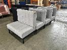60 · SET OF 4 HIGH BACK BOOTH SEATS, GREY, BLACK STEEL FRAME, 1000 x 700mm