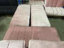 61 · 8 PIECE BOOTH SEATING, PINK, GOLD TUBE STEEL FRAME