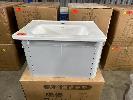78 · CERAMIC BASIN WITH 2 DOOR CUPBOARD,, 610 x 410 x 366mm, BASIN: 400 x 230 x 120mm, LIGHT BLUE CUPBOARD