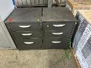 95 · 2 X 3-DRAWER UNDER-DESK MOBILES, BROWNBUILT. STEEL.