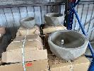Set Of 3 Next Generation Geo Terrazzo Bowl Planter Pots, Colour: Terrazzo Taupe, 300mm, 410mm, 540mm
