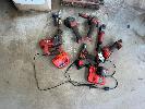 35 · MILWAUKEE CORDLESS SET INCLUDING GRINDERS, WRENCH, DRILL, TEK GEUN, IMPACT WRENCH & 2 x CHARGERS