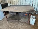 123 · STEEL PLATE TOP BENCH, 1800 x 900 x 3mm TOP, 2 DRAWER