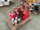 12 x FIRE EXTINGUISHERS, ASSORTED SIZES, CARBON DIOXIDE, POWDER, ETC