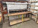 STEEL BENCH, 2250 x 750mm, 3mm PLATE TOP & 3 x SHELF UNITS