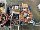 ASSORTED INDUSTRIAL AIR HOSE, CABLES, SWITCHES, ETC, 2 x PALLETS