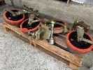 156 · 4 X ISO SHIPPING CONTAINER CASTOR WHEELS. SINGLE WHEEL, SWIVEL LOCKING TYPE.