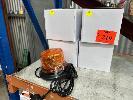 4 X Rotary Amber Hazard Led Lights,, Magnetic Bases, 12v, As New