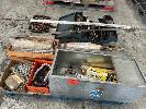 325 · TOOL BOX & HAND TOOLS, CLAMPS, GALV STEEL STORAGE BOX, ARC ELECTRODES,ETC, 1 x PALLET NO GST