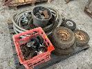 332 · ASSORTED WHEELS, CASTORS & HOSE, 1 x PALLET NO GST