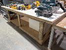21 · TIMBER WORK BENCH WITH 2 DRAWER CABINET UNDERSTORAGE