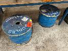 2 X Drums Of Wire Rope, 3-4mm Diameter Galv With Blue Plastic Coating, Nobles, 1000m/Drum