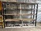 5 · ALLOY FRAME SHELF UNIT, 3340 x 600 x 2400mm, 4 TIER, PARTICLE BOARD SHELVES