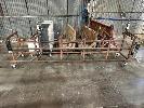 11 · LARGE MOBILE STOCK TROLLEY, STEEL TUBE, 3080mm (L), CASTOR WHEELS