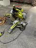 MITRE SAW, RYOBI, MOD: EMS25R4G, WITH EXTENSION CORD & POWER BOARD