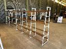 6 x STEEL TUBE PANEL STANDS, TIMBER SLATS, 3050mm (L)