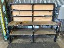 ALLOY FRAME WORK BENCH, 2400 x 700mm, 2 TIER, PARTICLE BOARD TOP