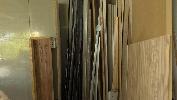 ASSORTED ALUMINUM AND STEEL HANGING RODS, ALUMINIUM EXTRUSION, TIMBER SKIRTING, SCOTIA ETC