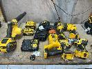 334 · DEWALT 18V TOOL SET INCLUDING GRINDER, TORCH, BLOWER, DRILL, TEK GUN, RECIPRO SAW, 2 x CHARGERS & 3 x BATTERIES
