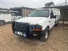 113 · 2001 FORD F SERIES F350 XLT-RM SINGLE CAB TRAY TOP 4x2, REG: S713 AMJ, ODO: 255,211kms SHOWING, 7.3 LITRE POWERSTROKE TURBO DIESEL V8, 4 SPEE, AUTOMATIC TRANSMISSION, 4x2, AIR BAG, ALLOY WHEELS, CRUISE CONTROL, SPOT LIGHTS, PIONEER AUDIO, REVERSE CAMERA,, FITTED WITH WILLMAX SERVICE BODY, 4 x TOOL BOX COMPARTMENTS, RACKS, OVERSIZE SIGNAGE, TOW PACK, (WITH PAPERS, WITH 2 KEY/S, WITH OWNER'S MANUAL, WITH SERVICE BOOKS) 11.00% PREMIUM