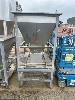 101 · SEAM STAINLESS STEEL DELIVERY HOPPER, 1400 x 1400mm OPENING, FOLD BACK LID, WITH BACK STOP, HOPPER DEPTH 1350mm & CHUTE, CHUTE IS LEVER ACTING (MANUAL), MOUNTED IN GALV ANGLE FRAME & FORK POCKETS, TOTAL HEIGHT: 1880mm, NOTE: LOT 101 COMES WITH ELEVATED GALV BASE, 900mm (H))