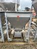 102 · SEAM STAINLESS STEEL DELIVERY HOPPER, 1400 x 1400mm OPENING, FOLD BACK LID, WITH BACK STOP, HOPPER DEPTH 1350mm & CHUTE, CHUTE IS LEVER ACTING (MANUAL), MOUNTED IN GALV ANGLE FRAME & FORK POCKETS, TOTAL HEIGHT: 1880mm