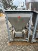 104 · SEAM STAINLESS STEEL DELIVERY HOPPER, 1400 x 1400mm OPENING, FOLD BACK LID, WITH BACK STOP, HOPPER DEPTH 1350mm & CHUTE, CHUTE IS LEVER ACTING (MANUAL), MOUNTED IN GALV ANGLE FRAME & FORK POCKETS, TOTAL HEIGHT: 1880mm