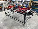 174 · STEEL FRAME MOBILE WORK BENCH, 2400 x 1200mm, 12mm ALUMINIUM PLATE TOP, 5" VICE
