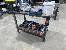 187 · 2 x TUBE STEEL WORK BENCHES, 1200 x 800mm