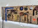 Assorted Hand Tools, Allen Keys, Vice Grips, Pinch Bars, Clamps, Set Square, Etc, Contents Of Shadow Board