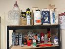 38 · S-WELD PASSIVATOR x 3, WELD CLEAN, ESAB ANTI SPATTER, ZINC PAINT, RAMSET TUBES, ETC, 2 x SHELVES