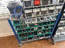 70 · MOBILE RACK & ASSORTED LOXINS, SADDLES, TEKS, HOOKS, STAINLESS STEEL FITTINGS, ETC