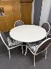 CIRCULAR LUNCH ROOM TABLE, TIMBER LAMINATE, 4 x CHAIRS