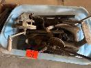 29 · OLD TOOLS INCLUDING BOOT LASP, DRILLS, WHITWORTH SPANNERS TONGS, ETC NO GST