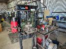 35 · POWERED PRESS WITH HYDRAULIC PUNCH, 550mm BETWEEN POSTS, ELECTRIC HYDRAULIC OP,, 240V,, C PRESS & PUNCH & TOOLS, CAST STEEL BENCH & PRESS TOOLS NO GST