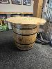Hogshead Wine Barrel, Stained Finish With 89 Sth Etched Bar Top, 1000 (H) X 1150mm (D)