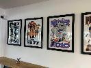 12 X Sanfl Framed Premiers Prints, 560 X 250mm
