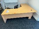 Desk With Return, 2100 X 2100mm,Timber Meeting Table, Glass Inserts, 1800 X 900mm, Gas Lift Chair & Whiteboard On Stand, 1800 X 900mm