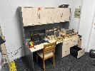 Timber Laminate Desk Unit, 1800 X 500mm , 5 X Drawers & Overhead Storage
