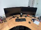 Computer, Custom Built, Antec Case, Core I7 12700f @ 2.1ghz, 32gb Ram, 500gb Ssd, 16gb Nvidia Geforce Rtx 4060 Ti Video, B760m Motherboard, Keyboard & Mouse With 2 X Samsung Cr32r50x 32" Curved Monitors, , ** Items Located Upstairs **