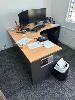 Office Furniture Including 2 X Timber Laminate Desks, 1800 X 1800mm, 2 X Under Desk Mobiles, 2 X Gas Lift Office Chairs & 2 Seater Brown Fabric Couch, , ** Items Located Upstairs **